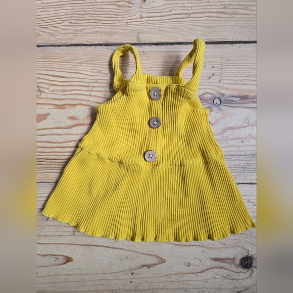 PatPat Mustard Yellow Ribbed Button Front Baby Top 12–18M - Picture 1 of 4